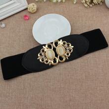 1pc Casual Drawstring Waist Dress, Multi-Color Option, Plus Size, Rhinestone Decor, Suitable For All Seasons