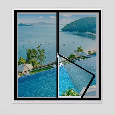 1 件拉链窗纱 - 多种颜色可选 | 简约风格，自粘设计，拉链闭合，方便安装和拆卸，防尘、防虫和透气网眼 | 非常适合卧室、客厅、厨房 | 非常适合春夏季节，保护家人健康