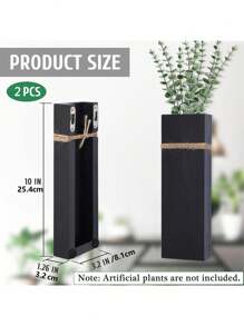 2 pièces Jardinières murales - 2 pièces de vases muraux en bois pour fleurs séchées et plantes artificielles, vase de fleurs en bois de style ferme moderne. Décoration pour salon, chambre, cuisine - Décoration de chambre noire, décoration de jardin, décoration de mariage, décoration de la maison
