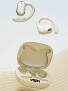 NEW SENYANG 新款森阳真无线贴耳式音乐挂耳式耳机运动耳塞舒适视频TWS HIFI杜比重低音立体声高清通话耳机适用于安卓手机游戏耳机情侣音乐智能耳机