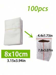100 Seed Seedling Bags, Non-Woven Plant Growth Bags, Fabric Seedling Pot Plant Bags, Household Garden Supplies