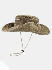 1pc Spring And Summer Retro Washed Cowboy Bucket Hat Women's Outdoor Camping Mountaineering Hat Couple Fashion Sunscreen Fishing Big Hat Eaves Basin Hat Daily Travel Seaside Sunshade Hat And Holiday Gifts - A - View 14