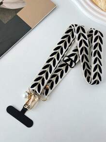 1 telefoonkoord met geborduurde wijnstok, lange crossbodyband met verstelbare hanger met imitatieparels, compatibel met en andere telefoons, unisex anti-verlies ketting, cadeau voor moeder, familie, vrienden, verjaardag, vakantie, telefoonhanger, telefoonketting