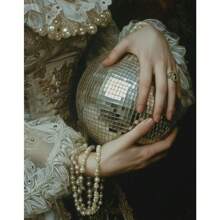 1 件维多利亚风格迪斯科镜子奢华配饰优雅女性复古海报帆布画墙艺术家居装饰无框架 - 彩色 - 查看 45