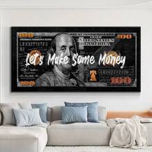 1pc, Pop Posters, Inspirational Dollar Bill Pop Wall Arts, Parody Dollar Canvas Decorative Painting, For Office, Living Room, Kitchen, Bar, Ideal Gift, No Frame Gifts Birthday Graduation