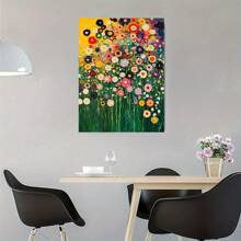 1pc Bloemen geïnspireerde canvas schilderij print, Klimt stijl wanddecoratie, perfecte lente huisdecoratie en vakantie cadeau