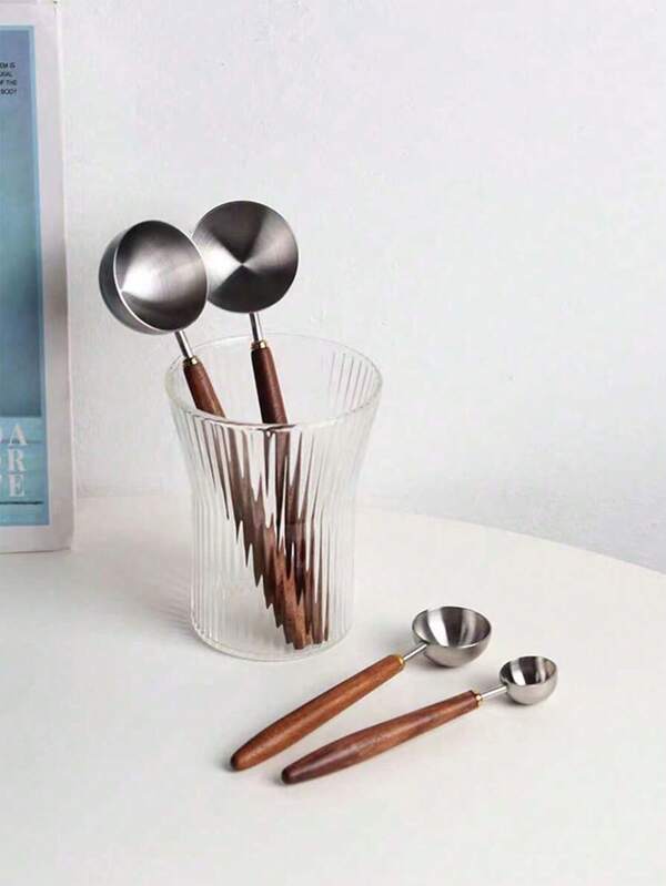 1PC Coffee Spoon With Vintage Walnut Handle, Stainless Steel Coffee Spoon, Stainless Steel Tea Spoon, And Seasoning Spoon Back To School