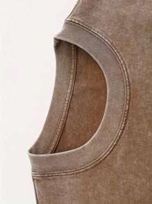 1 Pcs 230gsm New Design Printed Men's T Shirt, Versatile Round Neckline Short Sleeve T Shirt For Men - Soft & Comfortable Washed Cotton Men's Tee For All Seasons Wardrobe