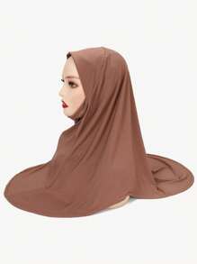 قطعة واحدة وشاح إسلامي محجبة لون سادة للنساء ، أوشحة طويلة لفة الرأس حجاب - متعدد الألوان - مشاهدة 14