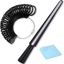 1-5 teiliges Ringgrößen-Messkit, inklusive Ringgröße-Lehre, Fingerringgrößen-Messer, Ringgrößen 1-17, Schmiedhammer, Ringklemme, Ringadapter und Poliertuch, Drahtklammer, Rundkappenzange