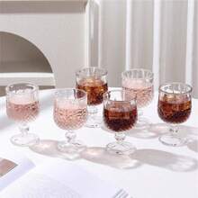 6pcs/4pcs/2pcs/1pc Heat-Resistant Glass Cups, Suitable For Home Daily Use, Birthday Party, High-End Banquet, KTV, Can Hold Tea, Beverage, Coffee And More - Clear - View 8