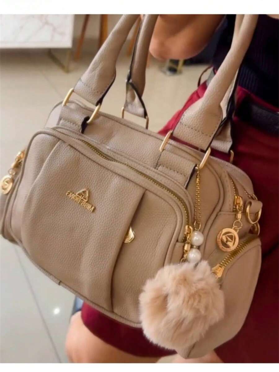 Women Travel Bag Lightweight Small Multi-Pocket Portable Messenger Bag Large Capacity For Daily Commuting Bowling - 卡其色 - 查看 1