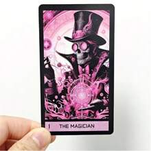 Pink Gothic Theme 10.3*6cm Tarot Card Set, 78pc English Edition, Paper Materials, Divination And Prediction, Spiritual Journey And Destiny Exploration, With Art Gothic Style, Suitable For 14 Years Old+, The Best Choice For Party Party Games And Holiday Gifts