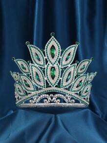 环球小姐“向善力量”皇冠闪亮水钻头饰全圆大皇冠可调节新娘婚礼派对大皇冠情人节配饰