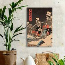 Framed Japanese Ukiyoe Skull Canvas Art Print  Wall Decor For Home Birthday Party Decor, Mother's Day New Year Easter Gift,  Home Living Room Office Wall Decor, Perfect Gift And Wall Decoration - Framed - View 4