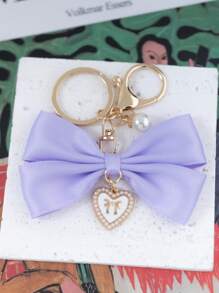 1x Cute Bow Pearl Bag Pendant + Lace Embroidery Square Bag, Bag Accessory Faux Pearl Keychain, Cute Faux Pearl Beaded Bracelet Keychain, Retro Charm Wallet Bag Backpack Car Charm For Women And Girls, Ribbon Pearl Pendant Suitable As A Gift For Friends And Relatives - Multicolor - View 21