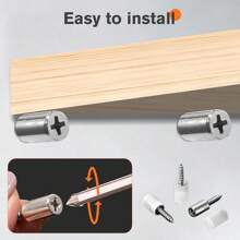 20 件货架支撑钉，自攻螺钉橱柜层压板支撑，带防滑套的货架销，用于厨房用具、书柜和衣柜的橱柜货架钉，固定支撑自攻十字螺钉，可调节木玻璃搁板