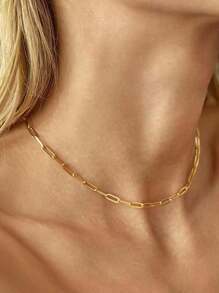 1 pieza Collar con pasador de moda, estilo de cadena hip-hop adecuado para uso diario para mujer