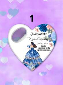 1pc/Bulk Customized 15th Birthday Party Favor, Princess Rose Heart-Shaped Bottle Opener, Sweet 15th Birthday Fridge Magnet, 15th Birthday Party Guest Gift Souvenir, Suitable For 15 Year Old Girls - Multicolor - View 31