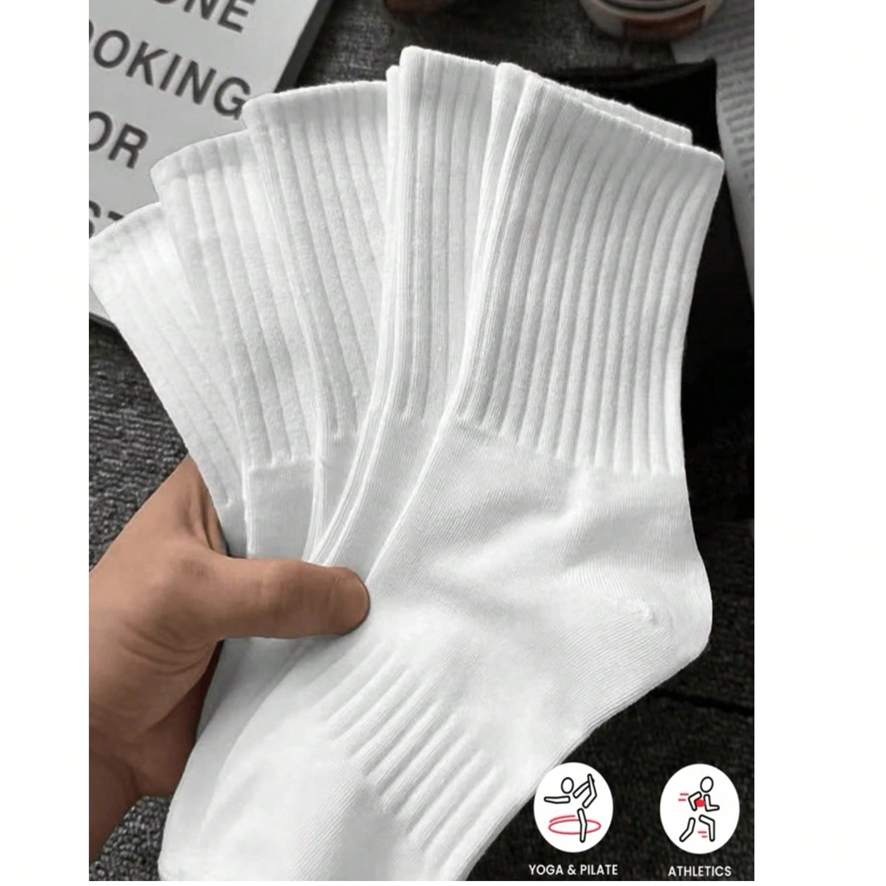 Piezas/40 piezas/30 piezas/20 piezas/18 piezas/10 piezas/8 piezas/6 piezas/4 piezas/2 piezas Calcetines unisex de media caña para otoño/invierno, bl