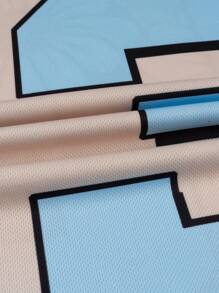 男女通用橄榄球风格休闲运动运动衫，时尚复古宽松上衣 - 米色 - 查看 5