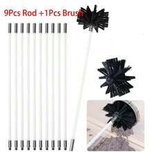 Juego de barrido de chimenea Flexible, cepillo y varilla de barrido de humos, varillas de limpieza de hollín, cepillo de nailon, Kit de herramientas de limpieza conveniente RKWD - 5 piezas - Ver 8