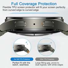 3 Pezzi Pellicola Protettiva per Galaxy Watch - Copertura Completa Flessibile, Trasparente in TPU, Anti-Bolle, Impermeabile, HD, Anti-Graffio, Compatibile con Galaxy Watch Smartwatch, Regalo per Compleanni, Famiglia, Amici, Accessori per Orologi