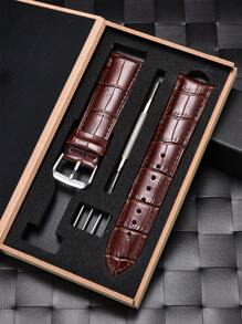 Geprägter Lederarmband 18mm 20mm 22mm universell mit Geschenkbox Verpackung, Geschäfts-Ersatzuhrarmbänder