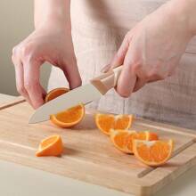 5pcs Set Coffee-Color Anti-Oxidation Non-Stick Knives With Knife Holder, Ladies' Dedicated Meat, Vegetable, Fruit And Bone Cutting Kitchen Knife Set