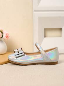 女童休闲蝴蝶结装饰平底鞋