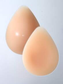 ANGDIE 1 对硅胶水滴形乳房假体，人造硅胶乳房植入物胸垫，男女通用，适用于乳房切除术后 - 卡其色 - 查看 17