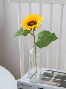 1PC/3PCS/5PCS Artificial Flowers Sunflowers Silk Gerbera Bouquets For Autumn Halloween Christmas Decorations Wedding Vase For Home Dining Room Bedroom Decorations, Festival Birthday Party Accessories, Wedding Venue Background Decoration Gifts Graduation