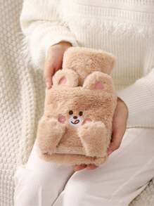 1st Cartoon Animal Geborduurde Pluche Warmwaterkruik 400ml