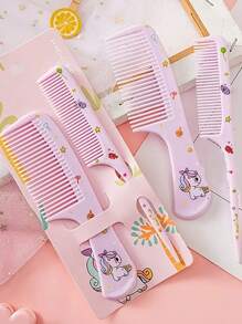 Bộ 2 lược chải tóc Chic Girls - Lược nhựa chống tĩnh điện di động có họa tiết dễ thương | Hoàn hảo cho hàng ngày và du lịch, Phụ kiện tóc cho bé gái - Nhiều màu - Xem 11