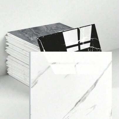 14 件 30*30 厘米自粘可移除乙烯基地板砖，防水瓷砖贴纸适用于厨房、卧室、地下室、浴室（大理石风格）家居浴室装饰浴室地毯地毯秋季装饰浴室配件