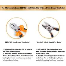 Wire Cutter For Artificial Flowers And Crafts, 6 Inch Side Cutters Chicken Wire Cutters Heavy Duty Diagonal Cutting Pliers Faux Flowers Wire Clippers, Orange - 黑色 - 查看 11