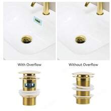 Tapón de drenaje dorado emergente para fregadero de baño, tapón de sifón, tapón de fregadero, accesorio de grifo de fregadero, tubo de fregadero negro - Dorado - Ver 5