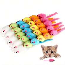51pcs New Set Combination 4/6/10-Piece Soft Plush Mouse Cat Toy - Interactive Entertainment And Exercise, Suitable For All Ages, Lightweight, Multiple Colors And Styles, With Red Nose And Tail, Indoor Cat Toy