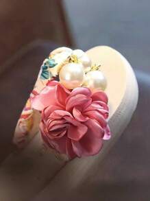 夏季防滑兒童拖鞋女孩時尚沙灘鞋免手花朵涼鞋