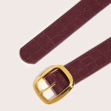 1/2/3pcs Square Buckle Belt, Minimalist American Retro Decorative Skirt Waistband, Suit, Stone Texture, Subculture, Black Pants Belt - Multicolor - View 7