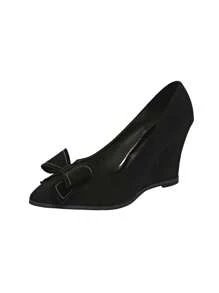 Women's Wedge Shoes, Professional Style High Heel, Pointed Toe, Suede, Fashion Comfortable Versatile Increased Height, Plus Size