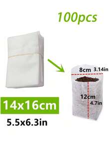 100 Seed Seedling Bags, Non-Woven Plant Growth Bags, Fabric Seedling Pot Plant Bags, Household Garden Supplies
