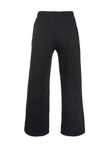 Men's Solid Color Sweatpants, Minimalist Design Suitable For Summer - Black - View 3