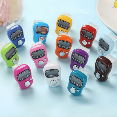 3 peças Contador de dedos com display de 5 dígitos, contador de cliques digital portátil reconfigurável para golfe, contagem, contadores, cores sortidas