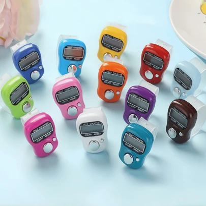 3 piezas Contador digital de dedos de 5 dígitos, Contador digital de golf manual con reinicio, Conteo, Contadores, Varios colores, Adecuado para yoga, meditación, herramientas educativas, oración, recuento de deportes.