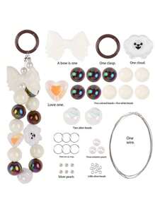 随机混珠散珠亚克力水滴透明珠DIY儿童头饰手机链材料包 - 彩色 - 查看 6