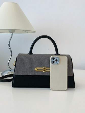 Strukturerad fyrkantig lådväska för kvinnor, moderiktig elegant axelväska för kvinnor, svart, bästa mors dag-presenter för kvinnor