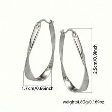 1 Pair Elegant Mobius Loop Earrings - Non-Allergic For Women, Casual Decorative Perfect Gift