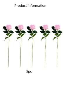 1 pieza / 3 piezas / 5 piezas Rosas artificiales - Flor artificial para el Día de la Madre, Día de San Valentín, decoración familiar, boda, festival con flores falsas