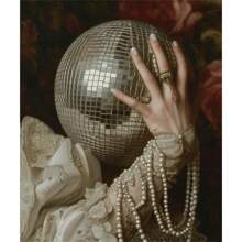 1 件维多利亚风格迪斯科镜子奢华配饰优雅女性复古海报帆布画墙艺术家居装饰无框架 - 彩色 - 查看 14